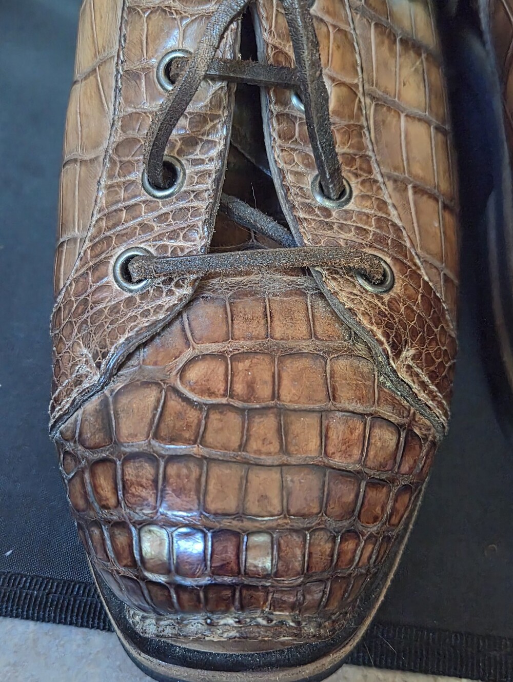 Santoni Luxury Genuine Crocodile Mid-Top Sneaker Boots Cognac Brown Hand-Painted - Picture 11 of 11